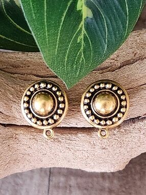 TierraCast Ethnic DesignClip-On Earring Component In an Antiqued Silver Finish